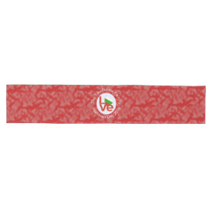 Chemin De Table Moyen Drapeau rouge bulgare LOVE personnalisé 