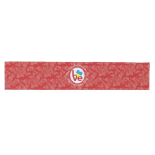 Chemin De Table Moyen Drapeau ukrainien rouge LOVE personnalisé