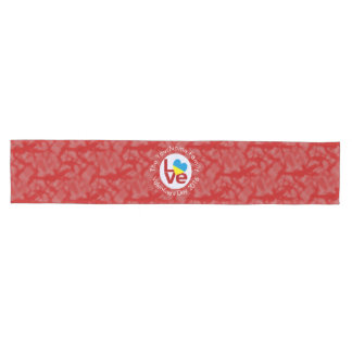 Chemin De Table Moyen Drapeau ukrainien rouge LOVE personnalisé