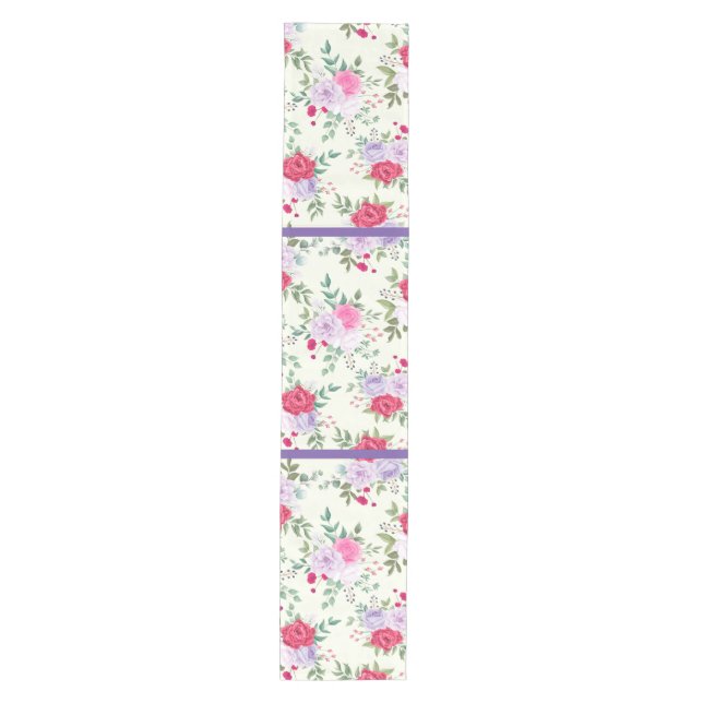Chemin De Table Moyen Élégant chic floral de printemps (Devant)