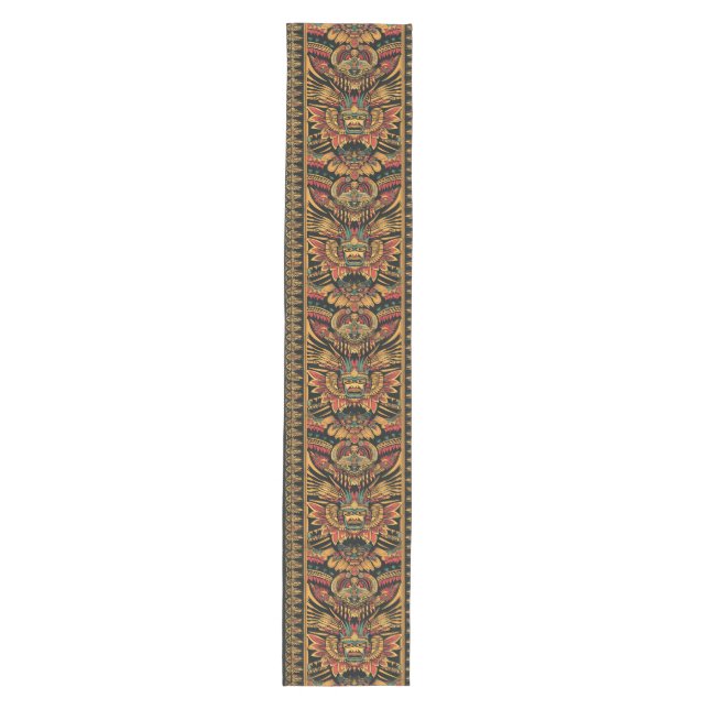 Chemin De Table Moyen Elegant Teal "Aztec Dream" Dining Table Runner (Devant)