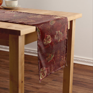 Chemin De Table Moyen Feuilles d'automne primitives à carreaux Gingham B