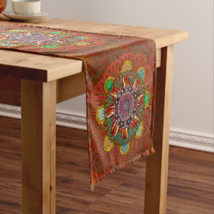 Chemin De Table Moyen Filtre Floral Rouge de Squire Manipur Mandala