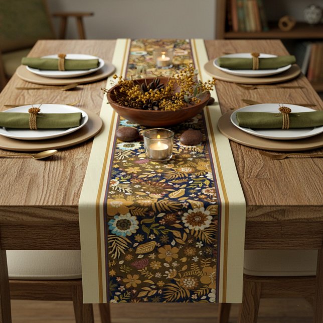 Chemin de table moyen floral automne doré (Créateur téléchargé)