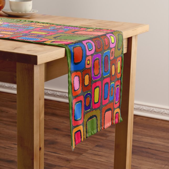 Chemin De Table Moyen Formes Abstraites, style Matisse, ajouter du texte (In Situ)