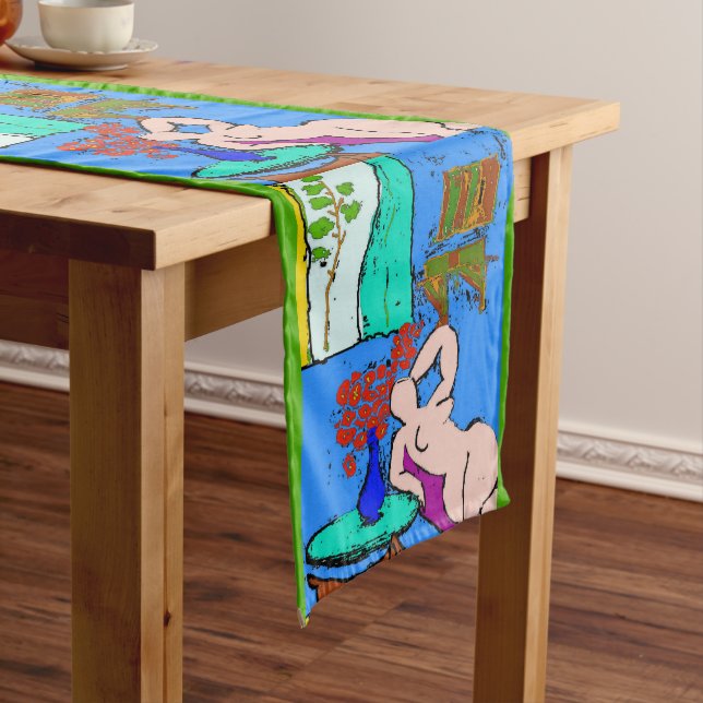 Chemin De Table Moyen Formes Abstraites, style Matisse, ajouter du texte (In Situ)