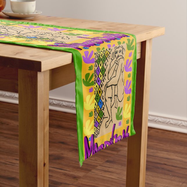 Chemin De Table Moyen Formes Abstraites, style Matisse, ajouter du texte (In Situ)