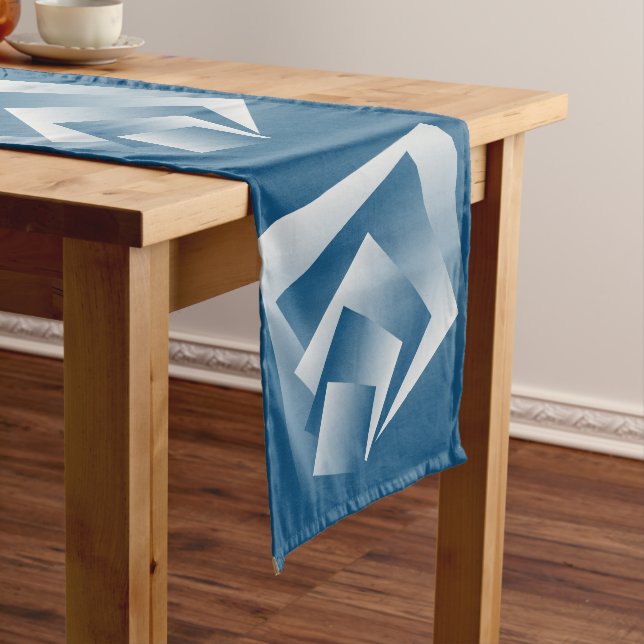 Chemin De Table Moyen Géométrie bleu sarcelle (In Situ)