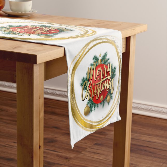Chemin De Table Moyen Golden Merry Christmas Table Runner (In Situ)