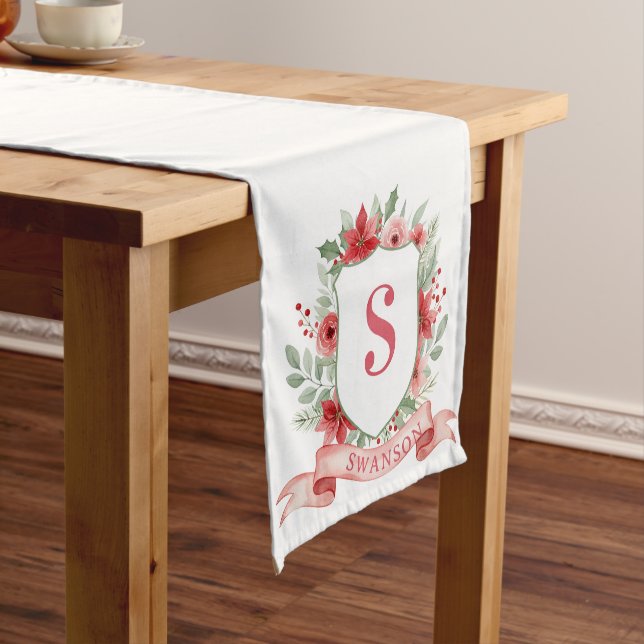 Chemin De Table Moyen Grandmillennial Holiday Crest | Christmas Monogram (In Situ)