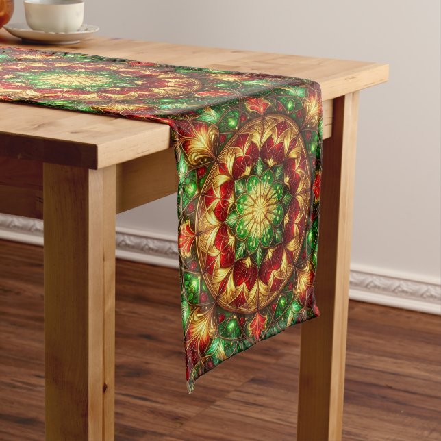 Chemin De Table Moyen Green Red Decorative Holiday Table Runner (In Situ)