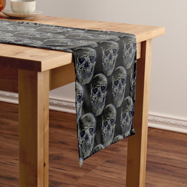 Chemin De Table Moyen Halloween Table Runner-Skuls (In Situ)
