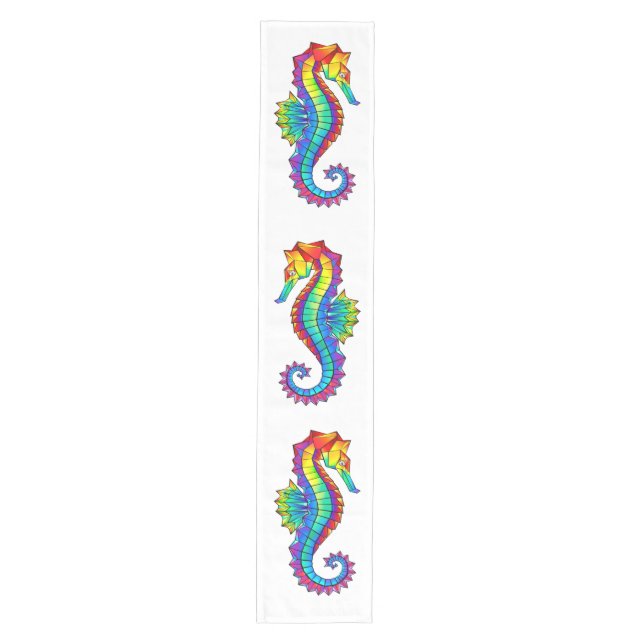 Chemin De Table Moyen Hippocampe polygonal arc-en-ciel (Devant)