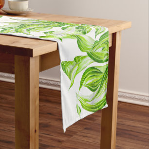 Chemin De Table Moyen 'Hosta avec le Mosta' sur un coureur de table