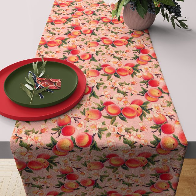 Chemin De Table Moyen Joie aquarelle Peach Fuzz - Thème pêche (Créateur téléchargé)