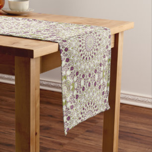Chemin De Table Moyen Kaleidoscopie violette et verte Conception Mandala
