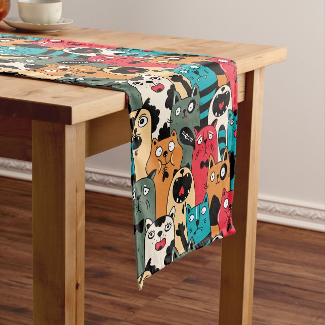 Chemin De Table Moyen La foule des chats (In Situ)