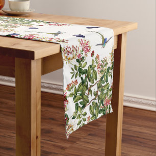 Chemin De Table Moyen Le chèvrefeuille d'oiseaux de colibri fleurit le