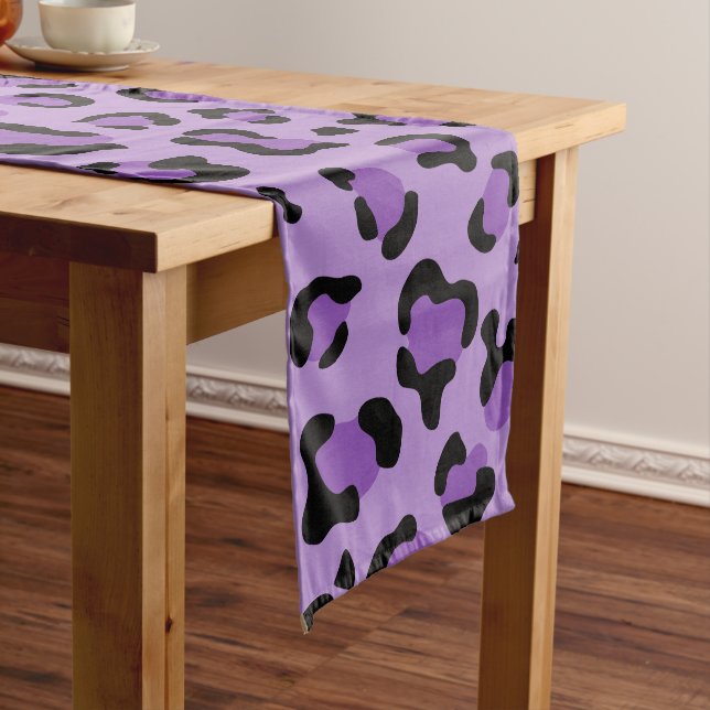 Chemin De Table Moyen Leopard Print, Léopard Spots, Purple Leopard (In Situ)