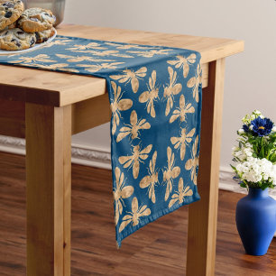 Chemin De Table Moyen Mariage Indigo & Honeycomb Golden Bee