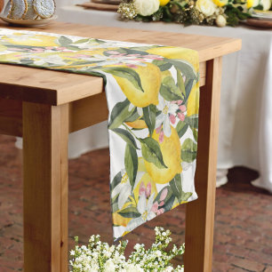 Chemin De Table Moyen Mariage ou Fête de Fiançailles au Citron Floral Aq