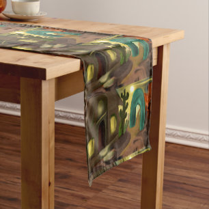 Chemin De Table Moyen Mission espagnole Art Abstrait sud-ouest