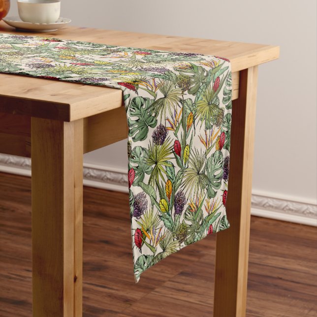 Chemin De Table Moyen Modèle floral tropical (In Situ)