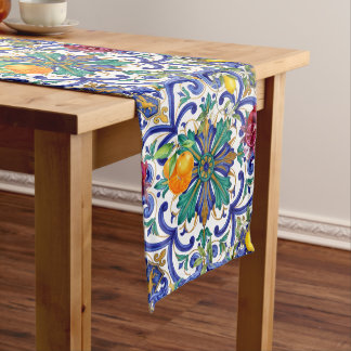 Chemin De Table Moyen Mosaïque méditerranéenne de citron fruit 