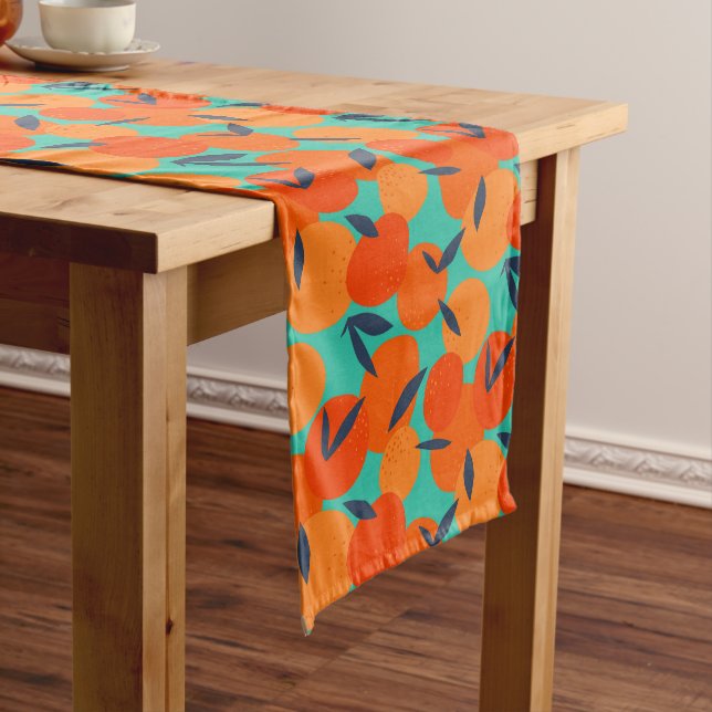 Chemin De Table Moyen Motif Abstrait de fruits orange (In Situ)