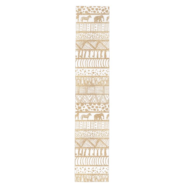Chemin De Table Moyen Motif africain de la tribu Gold White (Devant)