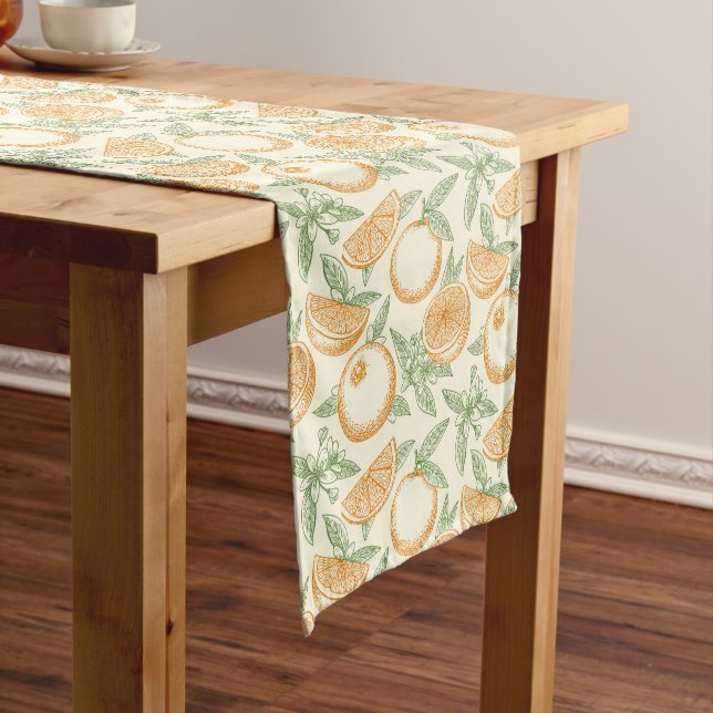Chemin De Table Moyen Motif classique aux fruits orange (In Situ)