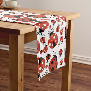 Chemin De Table Moyen Motif De Ladybugs, Mignons Ladybugs, Red Ladybugs