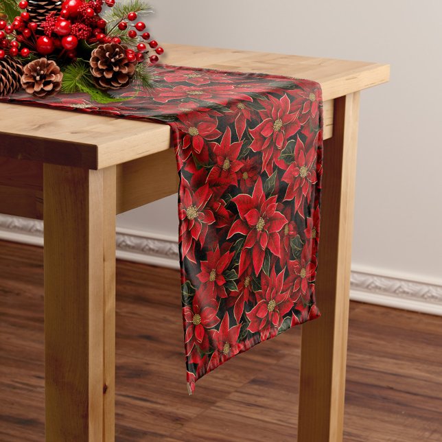 Chemin De Table Moyen Motif de Noël des Fêtes Rouges (Créateur téléchargé)