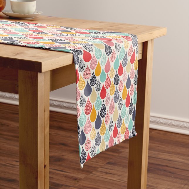 Chemin De Table Moyen Motif de point d'art pop Raindrop (In Situ)