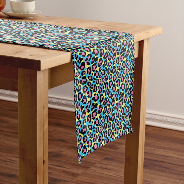 Chemin De Table Moyen Motif de Spots Neon Leopard (In Situ)