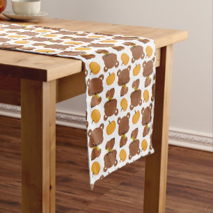 Chemin De Table Moyen Motif D'Ours, Ours Mignons, Automne, Citrouille