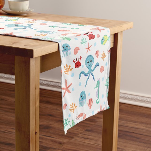 Chemin De Table Moyen Motif du monde marin (In Situ)