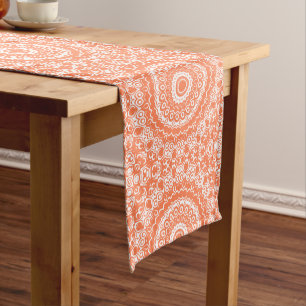 Chemin De Table Moyen Motif géométrique mandala corail
