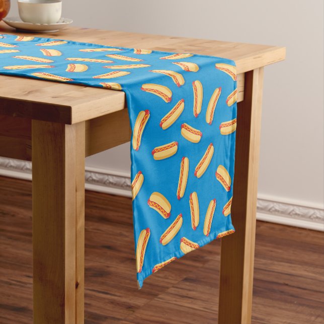 Chemin De Table Moyen Motif Hotdogs de restauration rapide (In Situ)