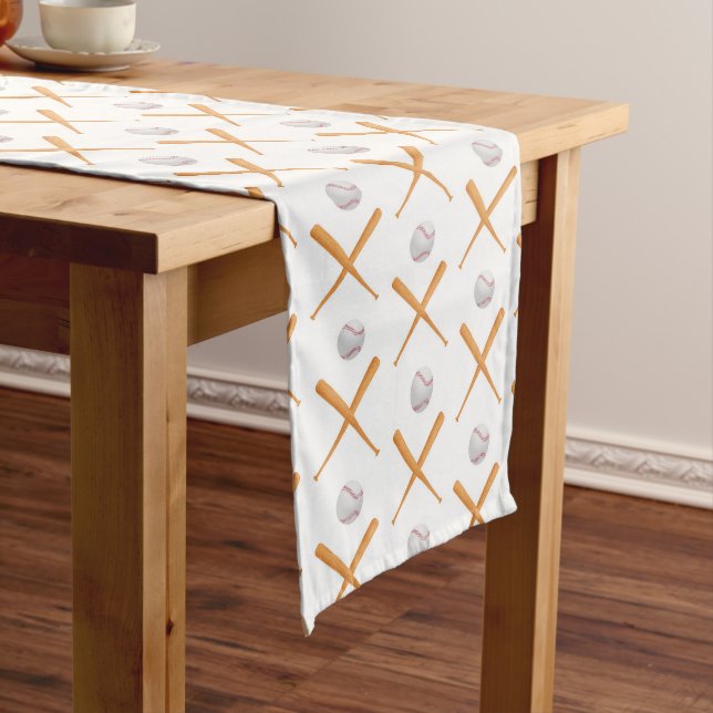 Chemin De Table Moyen Motif sportif de baseball Batup (In Situ)