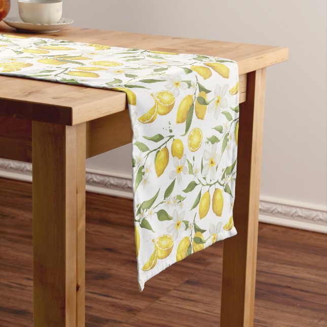 Chemin De Table Moyen Motif vintage Lemon Tree (In Situ)