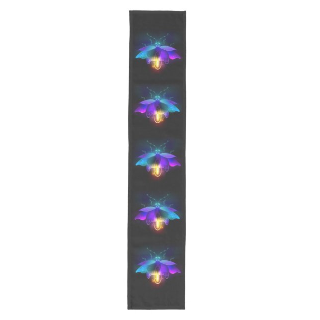 Chemin De Table Moyen Neon Firefly sur noir (Devant)