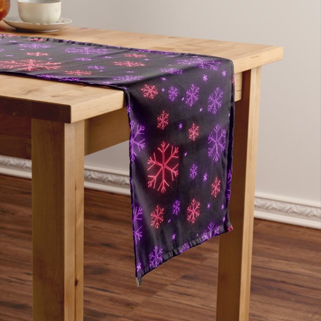 Chemin De Table Moyen Neon Snowflakes (In Situ)