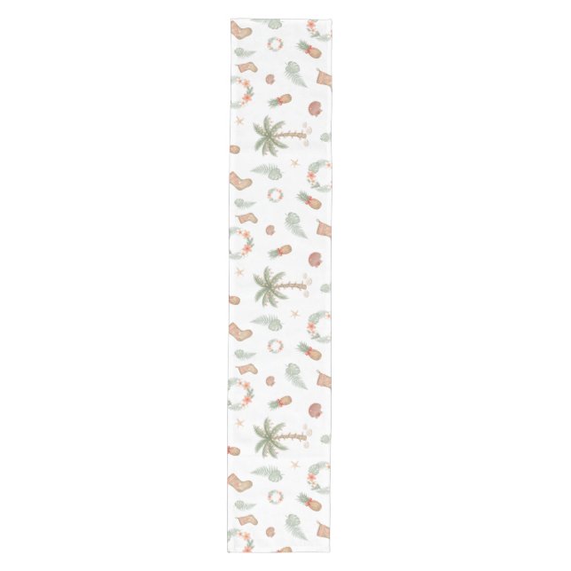 Chemin De Table Moyen Noël Tropical Rustique  (Devant)