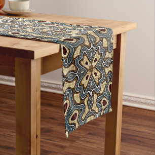 Chemin De Table Moyen Ochre Brown Rouge Turquoise Bleu Hip Bohême Bali A