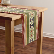 Olive Green Mustard Ochre Yellow Tribal Ikat Art