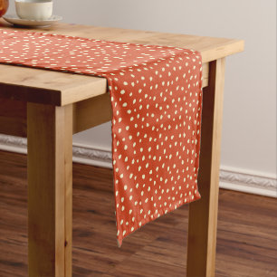 Chemin De Table Moyen Orange Avec Points Beiges