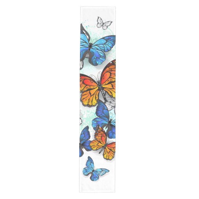Chemin De Table Moyen Papillons volants Morpho et Monarch (Devant)