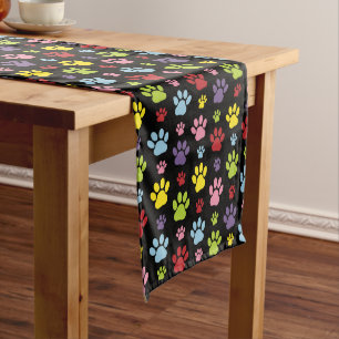 Chemin De Table Moyen Paws Colorés, Motif Paw, Empreintes de pattes, Paw