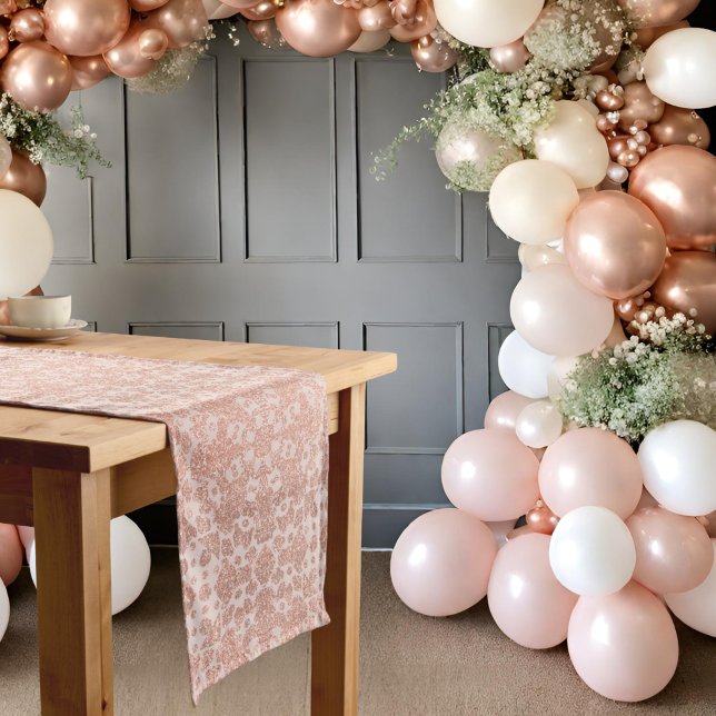 Chemin De Table Moyen Perles & Prosecco Rose Fête des mariées de dentell (Créateur téléchargé)
